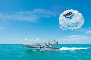 Tour image of Key West Parasailing Adventure above Emerald Blue Waters