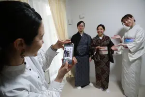 Tour image of Oshima Tsumugi Kimono Dress Rental from Kagoshima