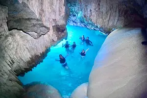 Tour image of Okinawa Miyako Beach SUP and Pumpkin Limestone Caving and Canoe