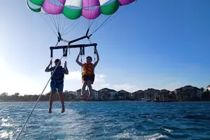 Tour image of Parasailing above the Caribbean Sea