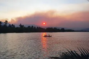Tour image of Guided Kayak trip around Green Cathedral outside Kampot, Sunset