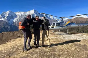 Tour image of Everest Base Camp Helicopter Tour landing at Everest View Hotel.