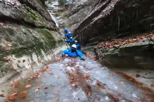 Tour image of Angon canyon in winter, near Annecy's lake