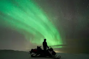 Tour image of 3 Hours Snowmobiling under Auroras and Night Sky