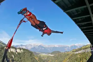 Tour image of 192 metre bungee jump off the Europabrücke (Europe Bridge), Innsbruck