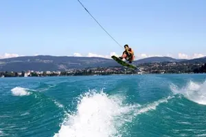 Tour image of Private wakeboarding and wakesurfing boat hire on Annecy's lake